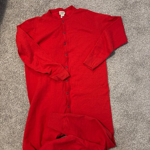 L.L. Bean Unisex Red One Piece Button Up Wool Blend Full Body Suit Size - XL - Picture 3 of 4